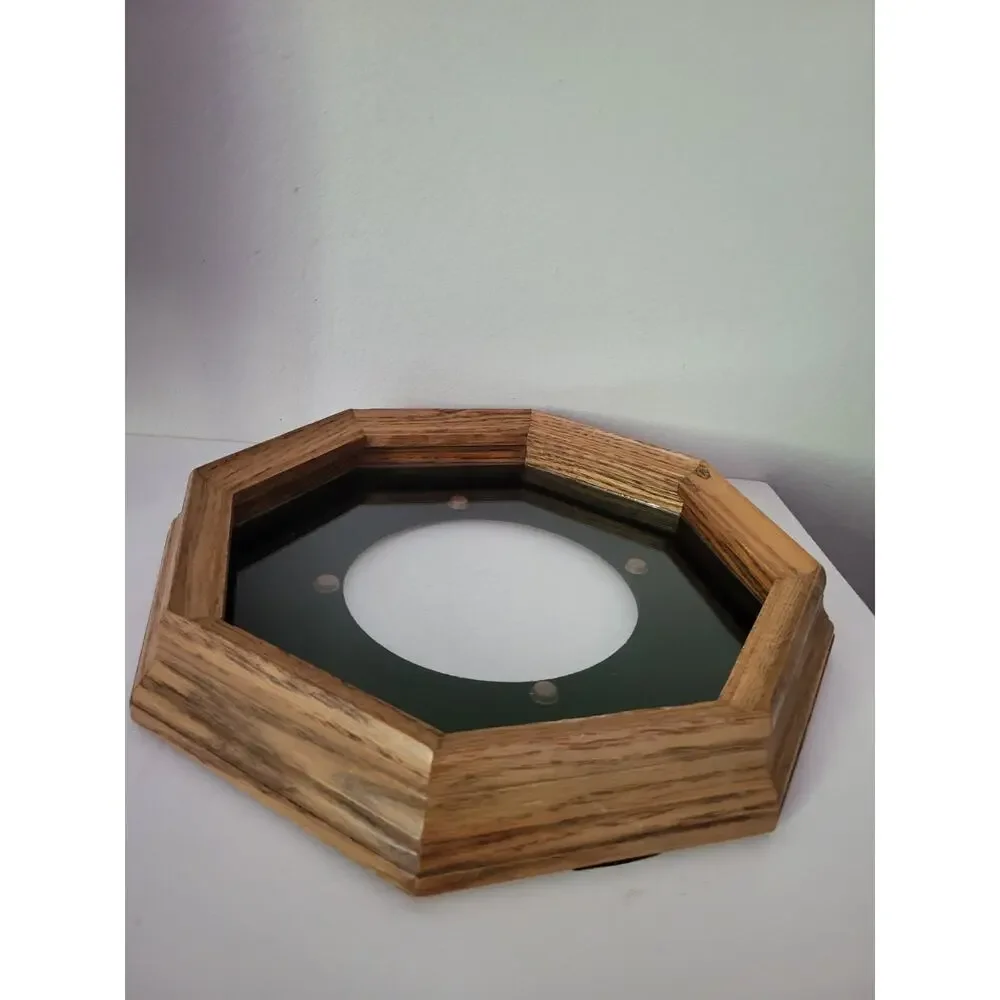 VTG Lynette Decor Elegant Wall Mount Oak Wood Plate Frame w/Glass 12